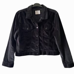 Old Navy Velvet Jacket Girls XXL 18 Black Excellent Cropped Plus Outerwear‎